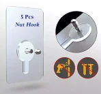 Nut Hook Non-Marking Screw Wall Stickers | Punch-Free Seamless Nails with Nut & Cap bd
