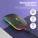 Rechargeable Dual-Mode Wireless Mouse | Silent Click & RGB Backlight bd