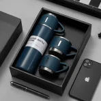 Lussata Premium Vacuum Flask Set | 500ml Insulated Bottle with 3 Stainless Steel Cups