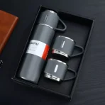 Vacuum Flask Set | 500ml Insulated Bottle with 3 Stainless Steel Cups buy