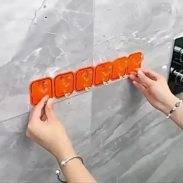 6 in 1 Self Adhesive Wall Hooks | Waterproof Transparent Multi Hook Holder in bd