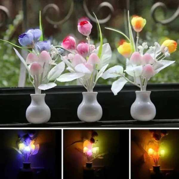 LED Sensor Dream Mushroom Lamp | Auto Night Light (Multicolor)