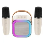 K12 Double Microphone Mini Karaoke System | Bluetooth Speaker with RGB Lights