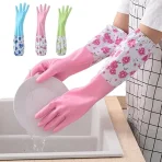 Silicone Cleaning Gloves with Foam bd price