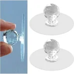 Diamond Wall Hook Set (10 pcs) Self-Adhesive Transparent Crystal Hooks | Stylish & Multi-Purpose Use bd