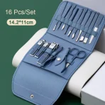 16-in-1 Manicure & Pedicure Set | Premium Stainless Steel Nail Care Kit with Leather Case
