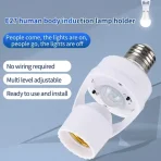 Motion Sensor Bulb Holder – 360° Intelligent PIR E27 Lamp Socket bd