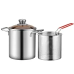 Deep Fryer Pot – 304 Stainless Steel With Strainer Tempura Fryer Pan & Fried Chicken Cooking Tools price