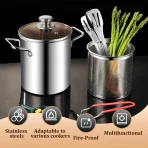 Deep Fryer Pot – 304 Stainless Steel With Strainer Tempura Fryer Pan & Fried Chicken Cooking Tools bangladesh