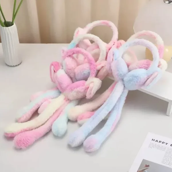 Moving Rabbit Ear Muffs – Plush Warm Ear Warmers