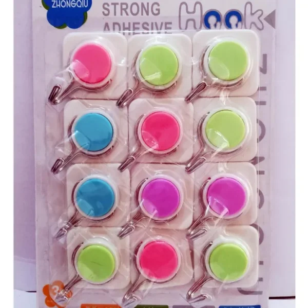 Wall Hooks Set (9 in 1 pcs / 12 in 1 pcs) Set Strong Adhesive Multi-Purpose Hooks bd