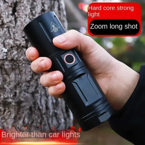 Rechargeable High-Power Flashlight made in Japan Long-Range LED Laser Torch t40